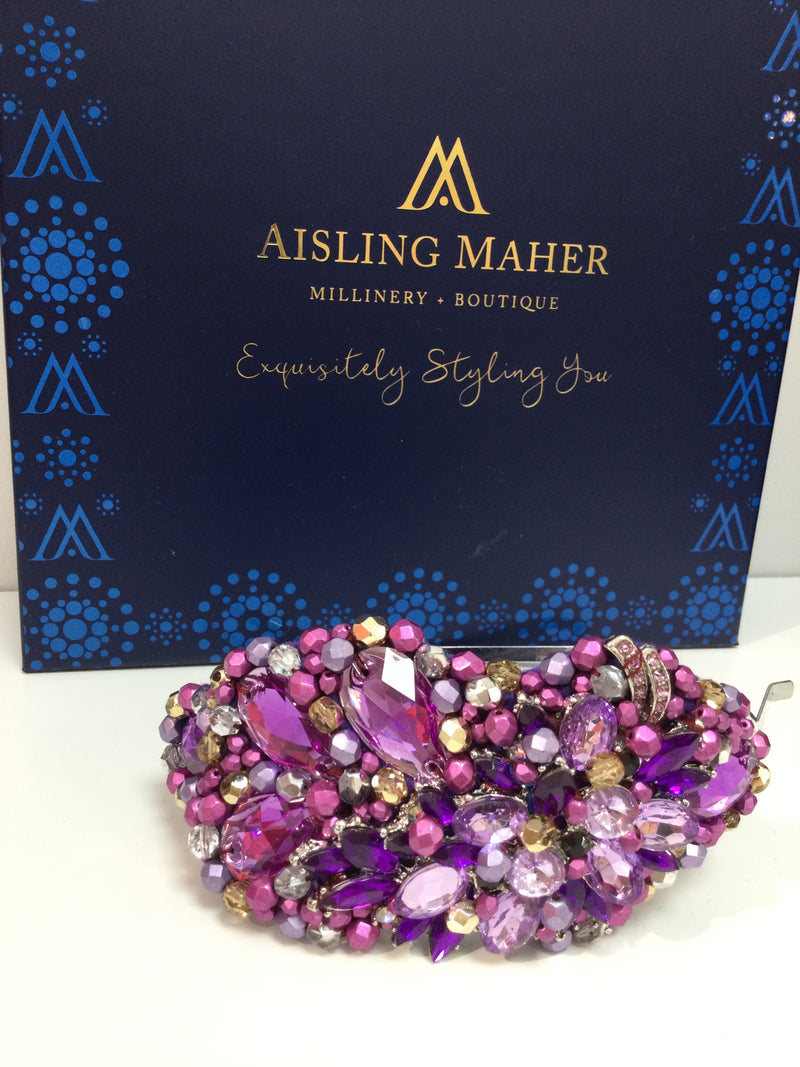 Plumeria in Purple, Gold and Silver