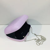 Paloma Lavender Reptile Embossed Clutch