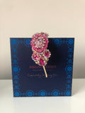 Large Plumeria Headpiece in Pink Silver and Gold Crystals