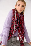 Pink lavender and black cotton scarf