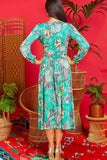 Sharon Midi Dress in Portia Green