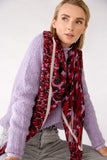 Pink lavender and black cotton scarf