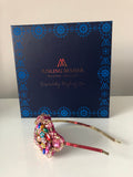 Plumeria Headpiece in Pink Gold and Multicoloured Crystals and