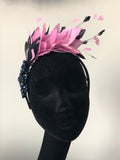 Blair Headpiece in Black and Pink with Crystals
