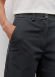 Navy Wide Leg Cotton Trousers