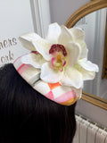 floral headpiece yellow pink