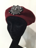 Maroon Beret with Diamond