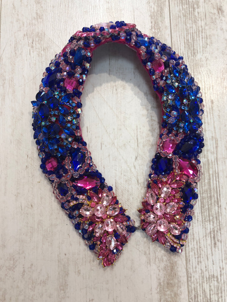 Large Collar - Pink Blue & Multicoloured