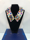 Large Collar - Pearl and Multicoloured Crystals