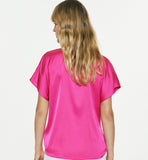 Wrap Draped Blouse in Pink