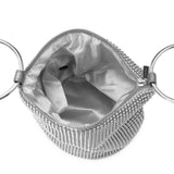 Ellie Silver Crystal Mesh Ring Handle Bag