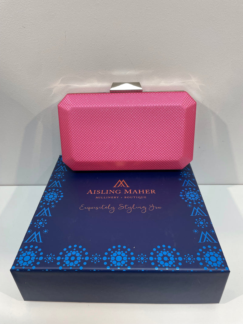 Pink Geometric Clutch