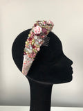 Coco Headpiece In Pale Pink Silver and Wine