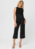 Sleeveless Top and Belt Diamonte Trim