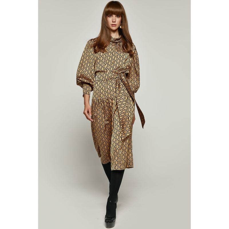 Black and Mustard Printed Skirt