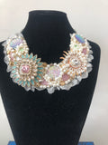 Small Collar - Pearl with a touch of Mint, Pale Pink and Gold