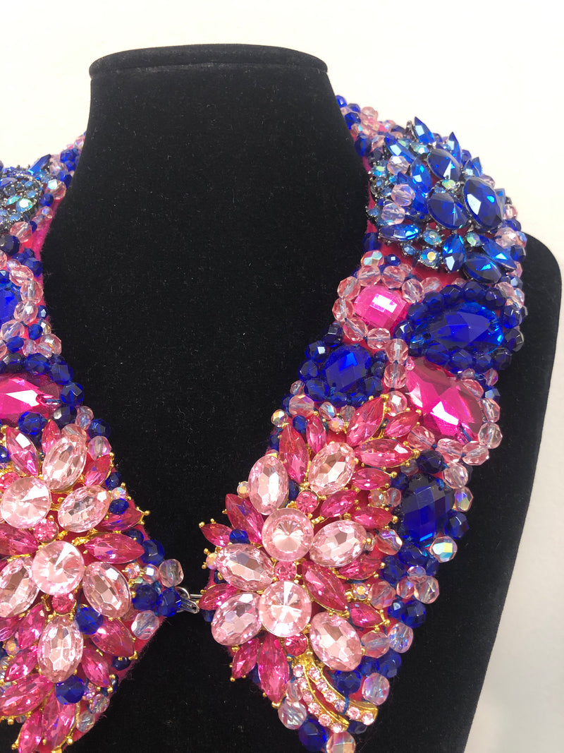 Large Collar - Pink Blue & Multicoloured
