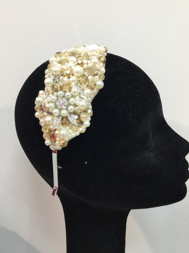 Plumeria in Pearl, Gold and Bling