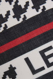 Houndstooth Scarf with Red Detail