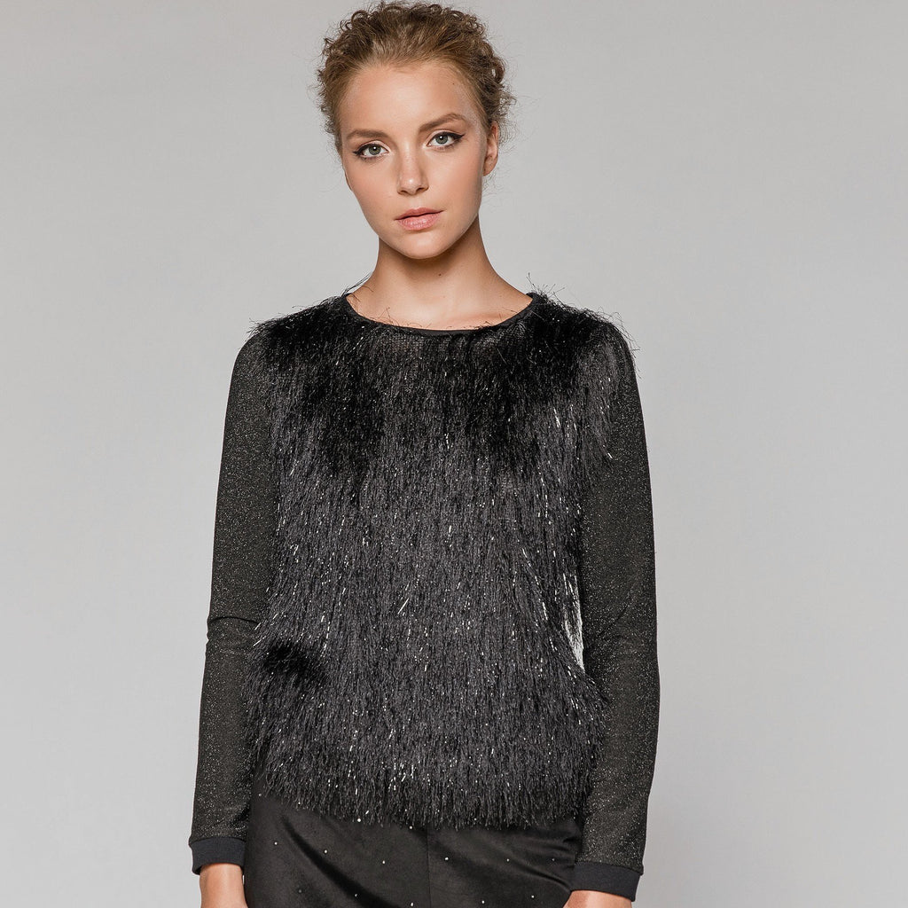 Sweater with Fringing on Front