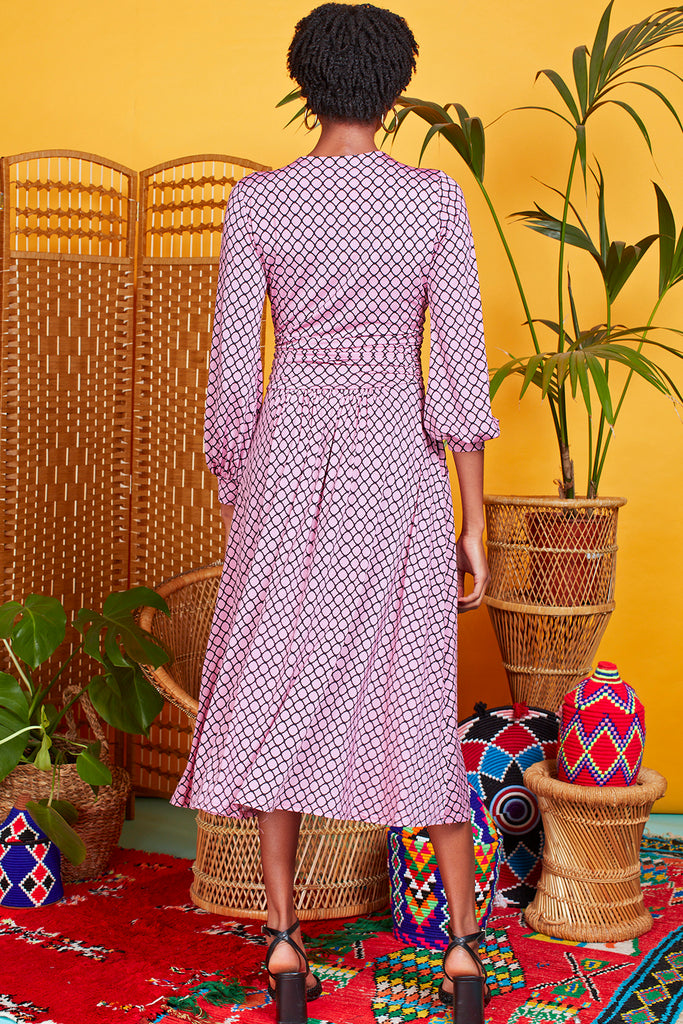 Sharon Midi Dress in Tile Pint