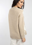 Beige and Ivory Houndstooth Sweater