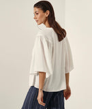 White Blouse Wide Sleeves