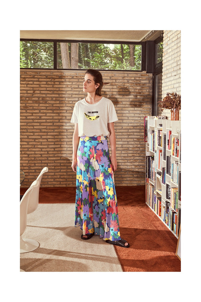 Maxi Skirt in Big Flower Print